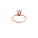 14K Gold 3.00 Carat Lab Grown Emerald Diamond Under Halo Solitaire Engagement Ring