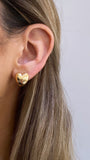14K Gold Puff Heart Earrings