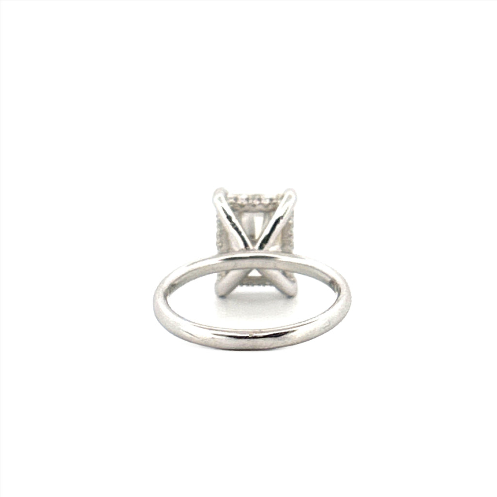 14K Gold 4.00 Carat Radiant Cut Moissanite Solitaire Engagement Ring