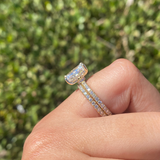 14K Gold 2.50 Carat Lab Grown Radiant Diamond Under Halo Bowtie Engagement Set