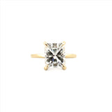 14K Gold 4.00 Carat Radiant Cut Moissanite Solitaire Engagement Ring