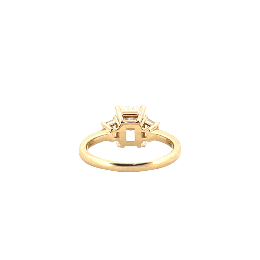 14K Gold Three Stone 2.00 Carat Radiant Cut Lab Grown Diamond Solitaire Engagement Ring