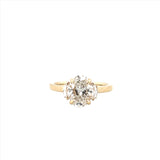 14K Yellow Gold 3-Stone 2.00 Carat Oval Cut Lab Grown Diamond Solitaire Engagement Ring