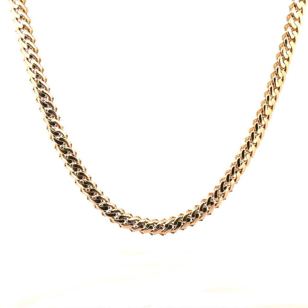 14K Gold Iced Out Cuban Chain