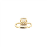 14K Gold 3.00 Carat Round Cut Lab Grown Diamond Solitaire Engagement Ring with Under Halo