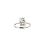 14K Gold 2.50 Carat Elongated Cushion Cut Lab Grown Diamond Solitaire Engagement Ring with Under Halo