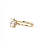 14K Gold 2.50 Carat Oval Cut Lab Grown Diamond Solitaire Engagement Ring with Under Halo