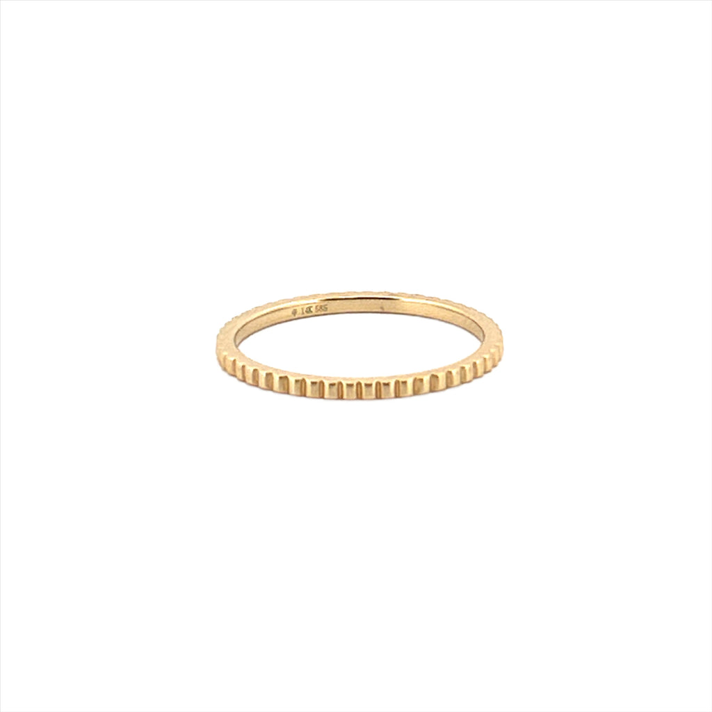 14K Gold Thin Reeded Band