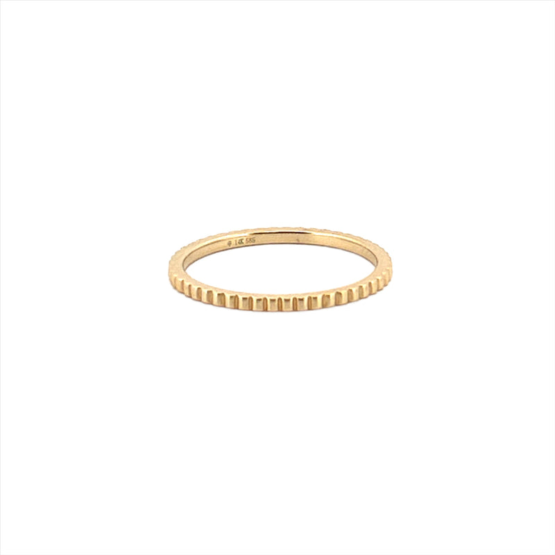 14K Gold Thin Reeded Band