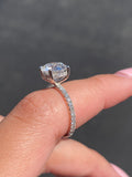 14K Gold 2.50 Carat Round Lab Grown Diamond Engagement Ring with Under Halo