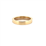 14K Gold Studded Two Row Diamond Band