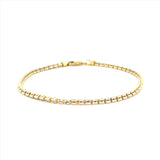 14K Gold 2MM Diamond Cut Bracelet