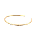 14K Gold Wave Diamond Cut Bangle