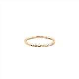 14K Gold Wave Diamond Cut Fashion Band