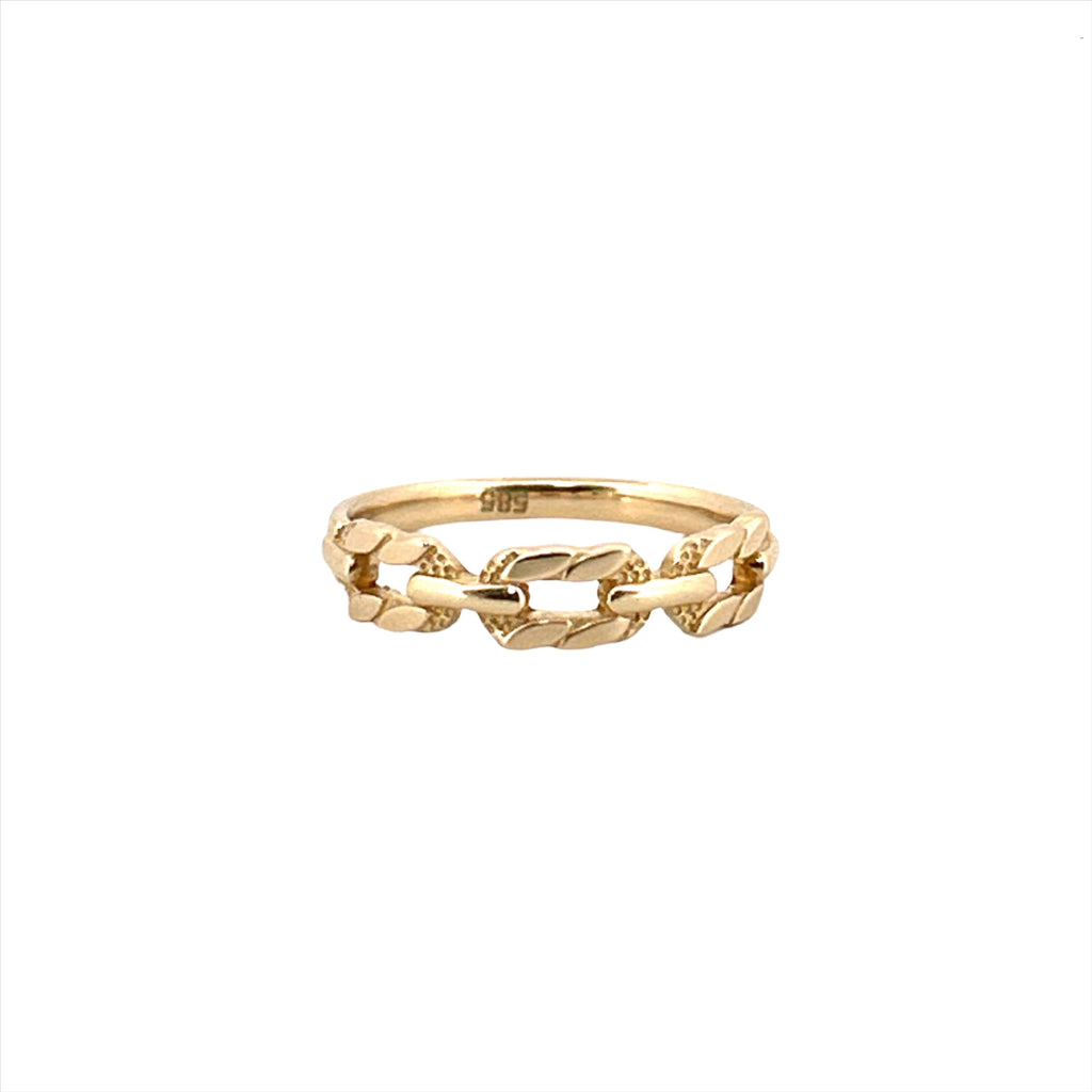 14K Gold Styled Chain Link Fashion Band