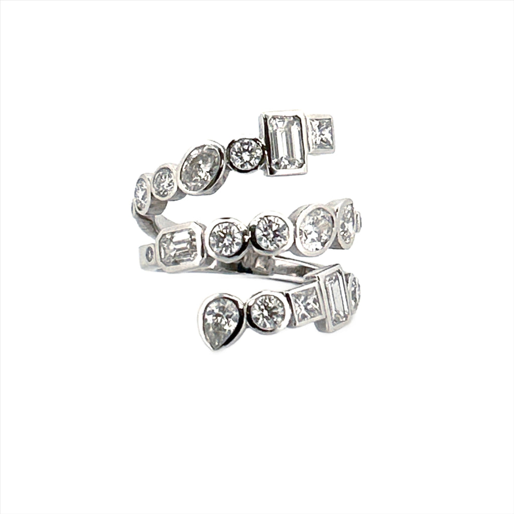 14K Gold Wrapped Multi Shape Fashion Ring