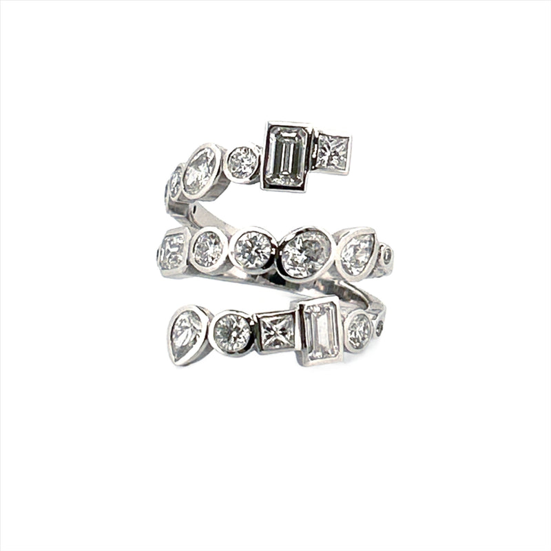 14K Gold Wrapped Multi Shape Fashion Ring