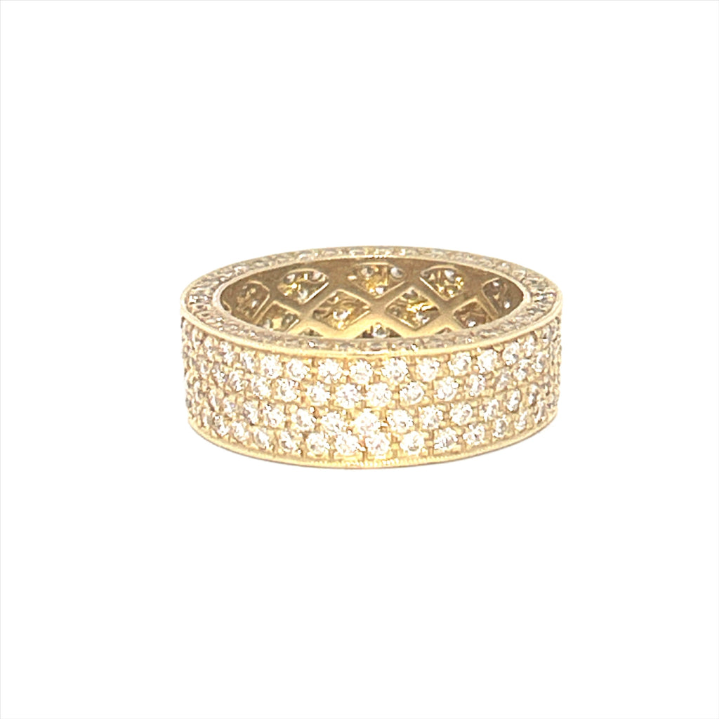 14K Gold Mens Pavé Band