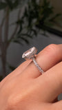 14K Gold 2.50 Carat Lab Grown Pear Diamond Under Halo Engagement Ring