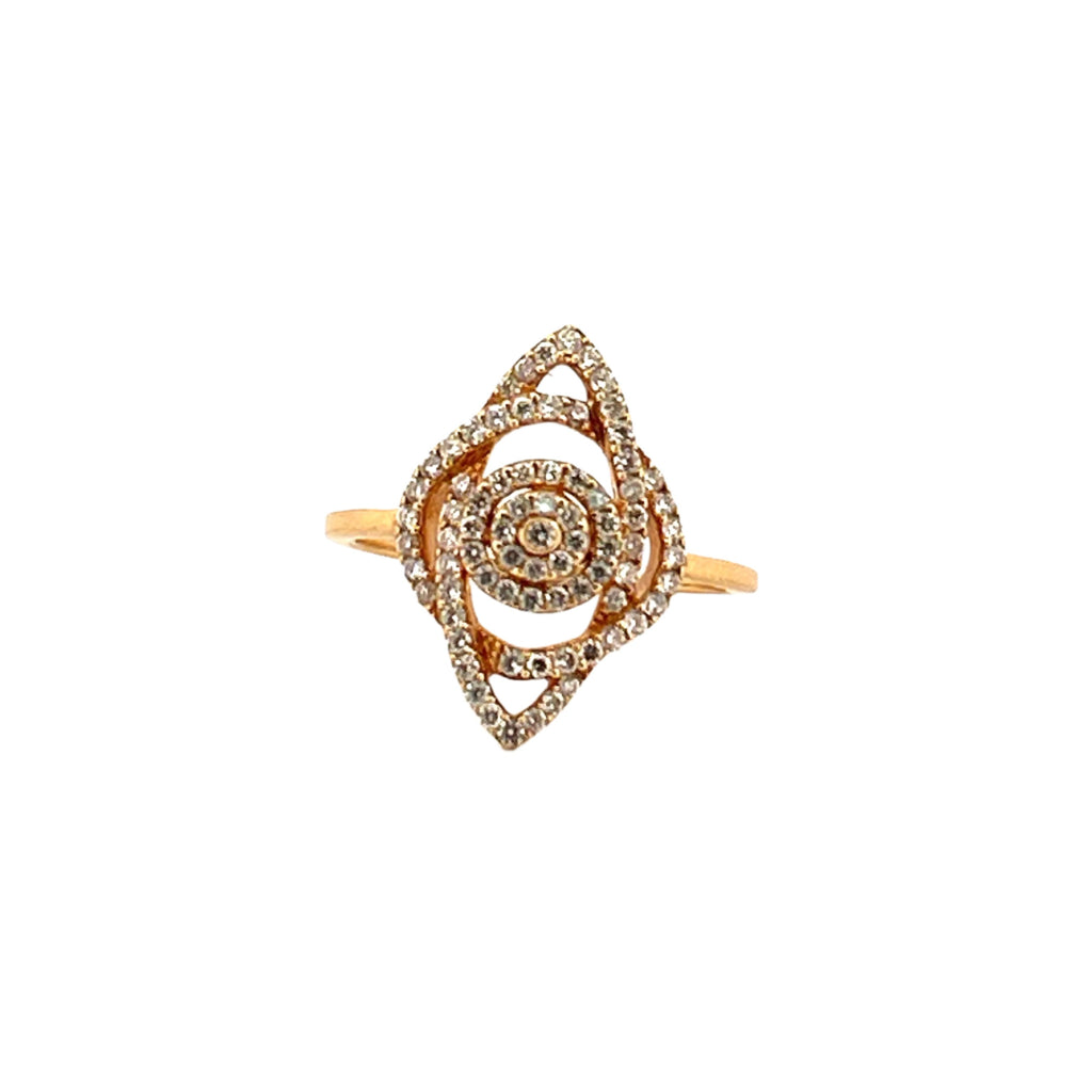 14K Gold Abstract Flower Diamond Band