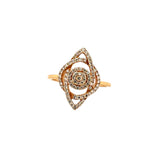 14K Gold Abstract Flower Diamond Band
