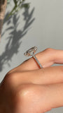 14K Gold 6-Prong 3.00 Carat Lab Grown Marquise Diamond Under Halo Engagement Ring