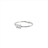 14K Gold Triple Baguette Diamond Band