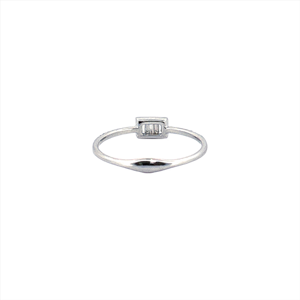 14K Gold Triple Baguette Diamond Band