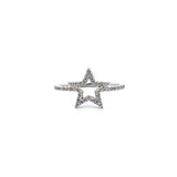 14K Gold Open Star Diamond Band