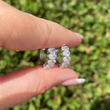 14K Gold East West Lab Grown Oval Cut Diamond Huggie Earrings