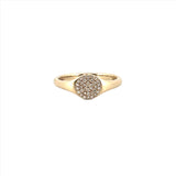 14K Gold Diamond Pavé Signet