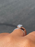 14K Gold 2.00 Carat Lab Grown Radiant Diamond Prong Set Under Halo Engagement Ring