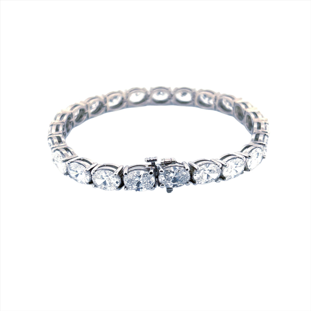 14K Gold 6MM Oval Lab Grown Diamond Tennis Bracelet