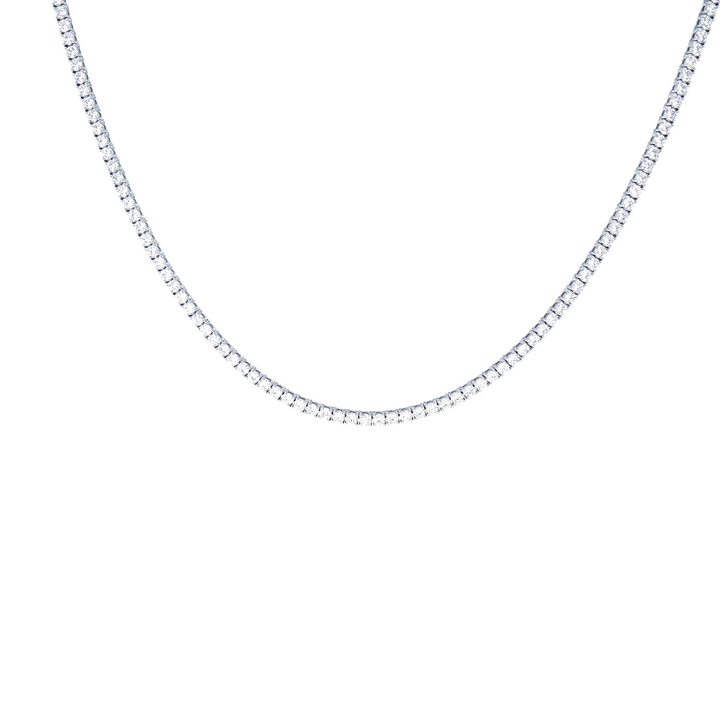 14K Gold 3MM Lab Grown Diamond Tennis Necklace