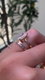 14K Gold 3.00 Carat Lab Grown Emerald Diamond Wrapped Baguette Engagement Ring