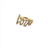 14K Gold Love Cursive Diamond Band