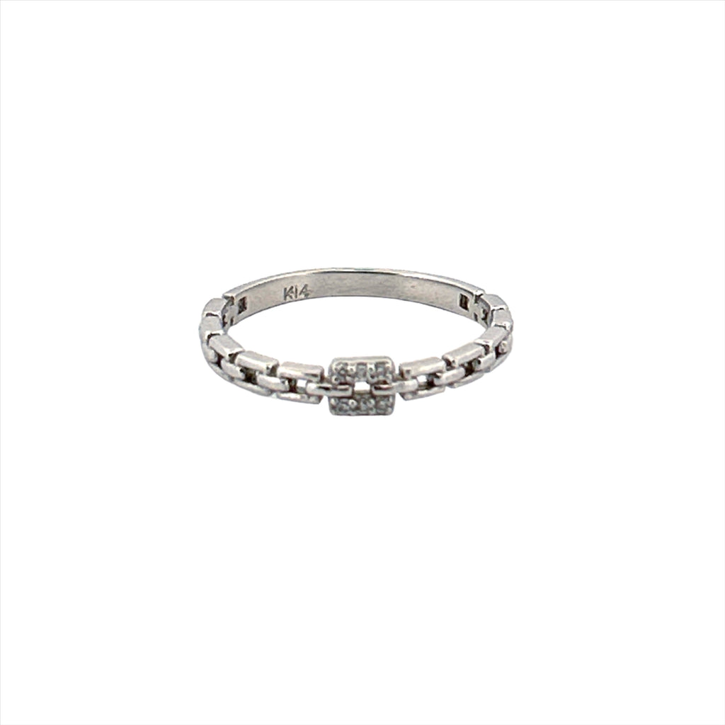 14K Gold Chain Fashion Band with Diamonds