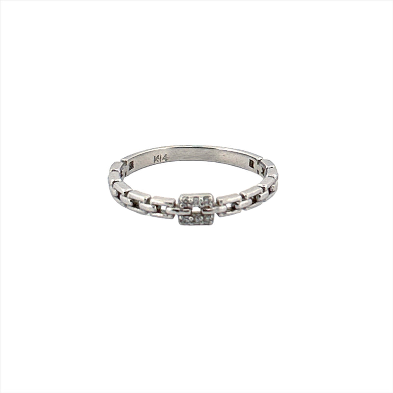 14K Gold Chain Fashion Band with Diamonds