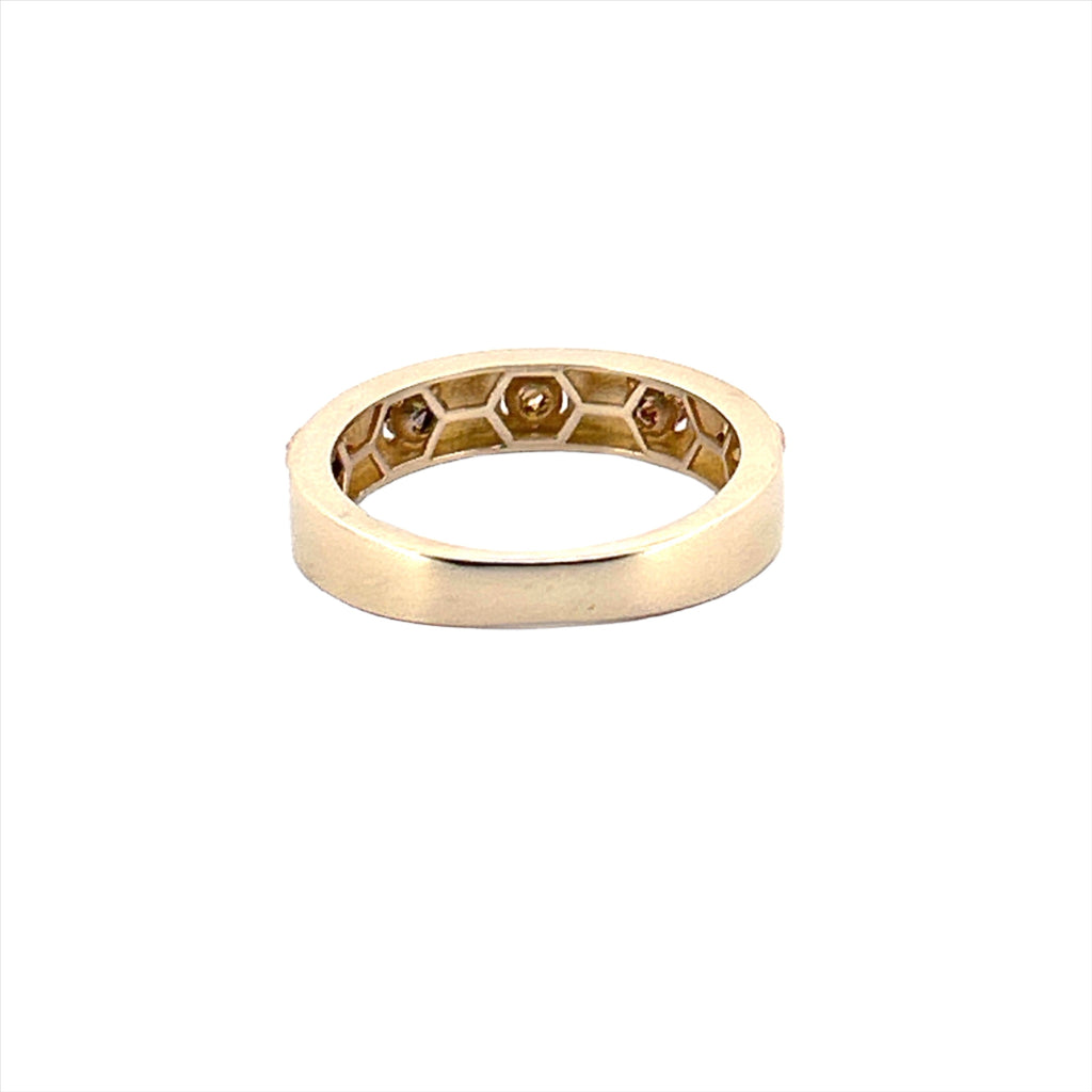 14K Gold Tri Tone Diamond Cut Ball Band
