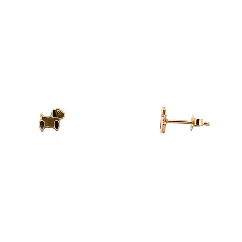 14K Gold Dog Earrings