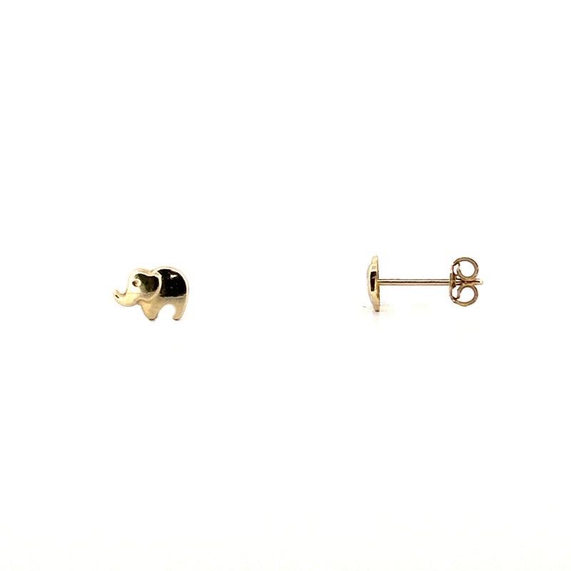 14K Gold Elephant Earrings