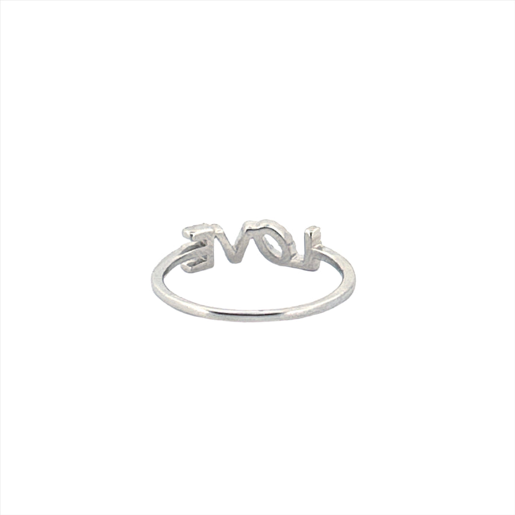 14K Gold Slanted 'LOVE' Diamond Ring