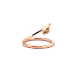 14K Gold Wrapped Pear Leaf Diamond Band