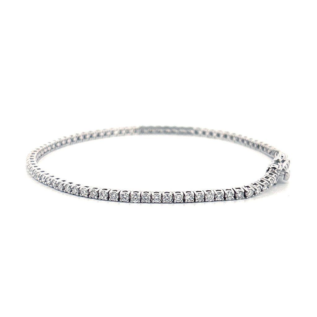 14K Gold 2MM Diamond Tennis Bracelet