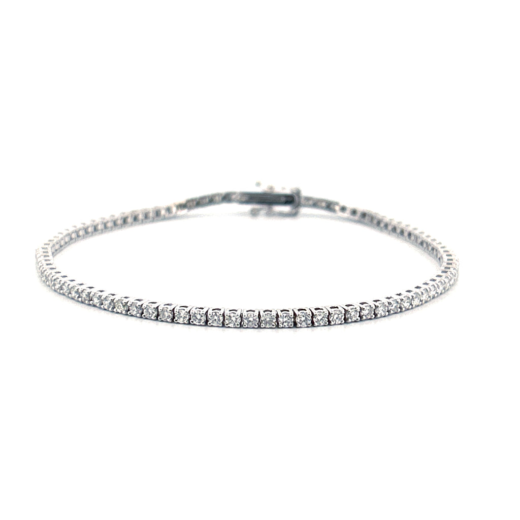 14K Gold 2MM Diamond Tennis Bracelet