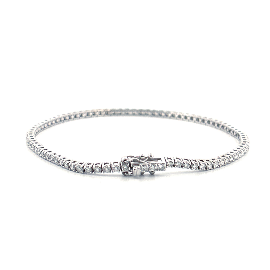 14K Gold 2MM Diamond Tennis Bracelet