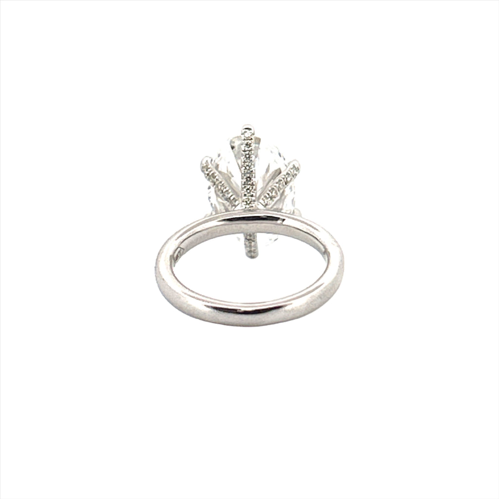 14K Gold 5.00 Carat Oval Shape Lab Grown Diamond Solitaire Engagement Ring