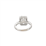 14K Gold 2.00 Carat Emerald Cut Lab Grown Diamond with Prong Setting and Diamond Halo