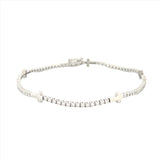 14K Gold Cross Diamond Tennis Bracelet