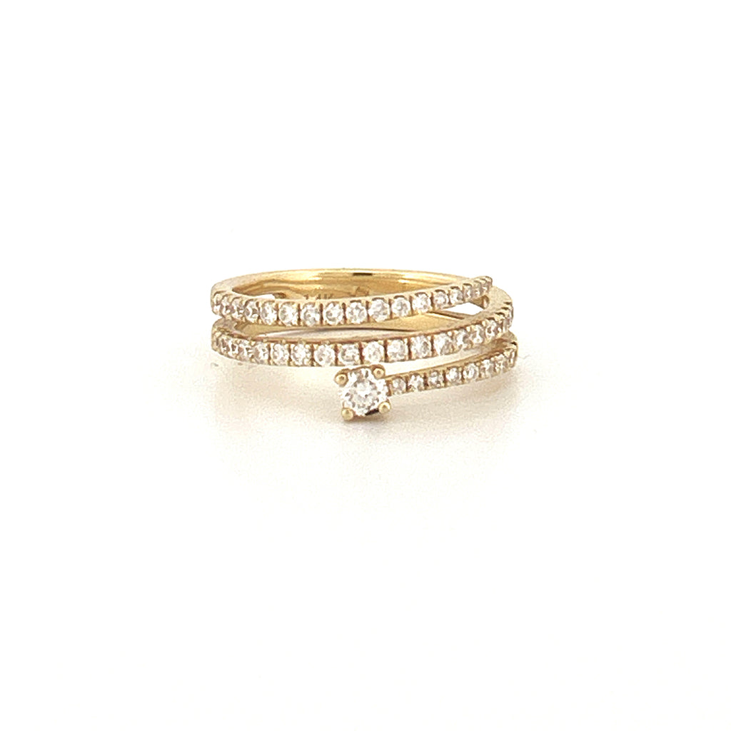 14K Gold Wrapped Diamond Ring